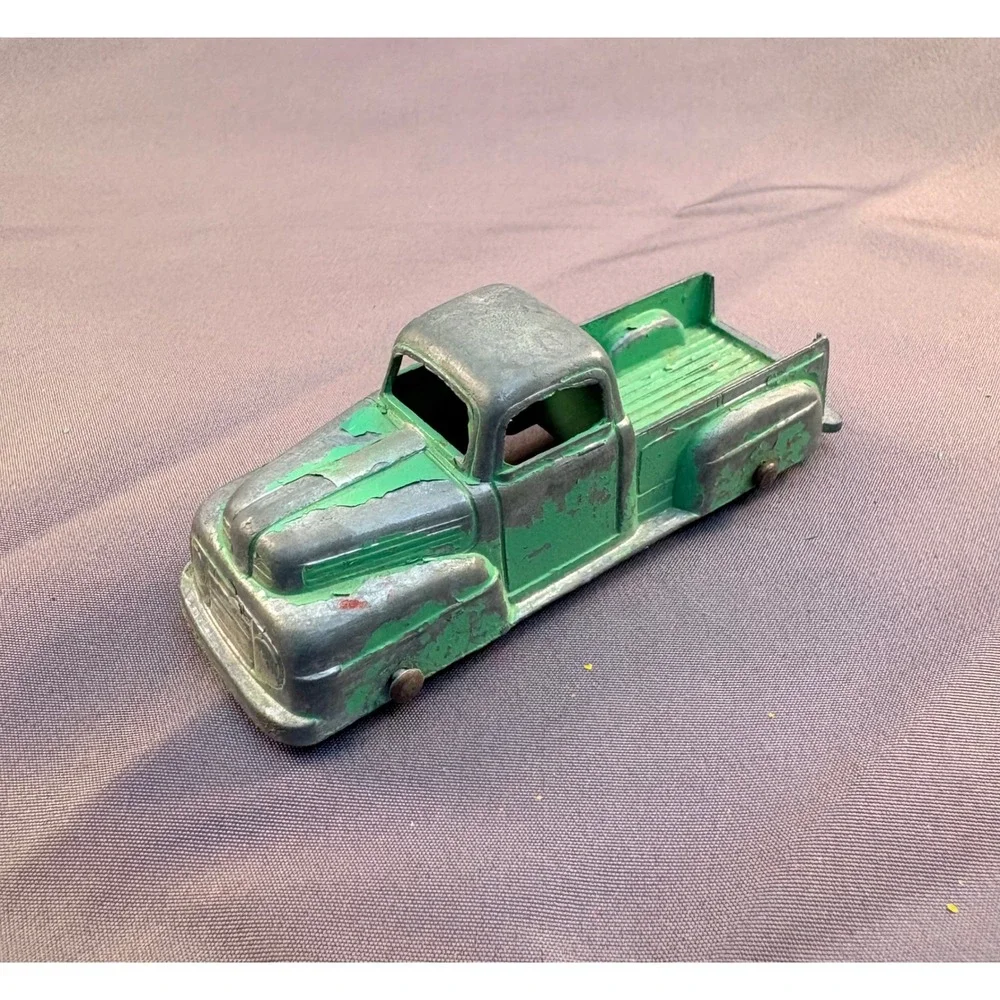 Vintage TootsieToy Diecast Truck Lot 4pc Blue Van Green Yellow Pickup Orange Cab